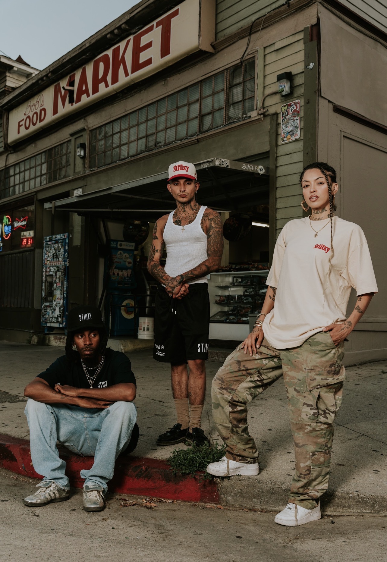 STIIIZY market editorial trio in a grocery environment