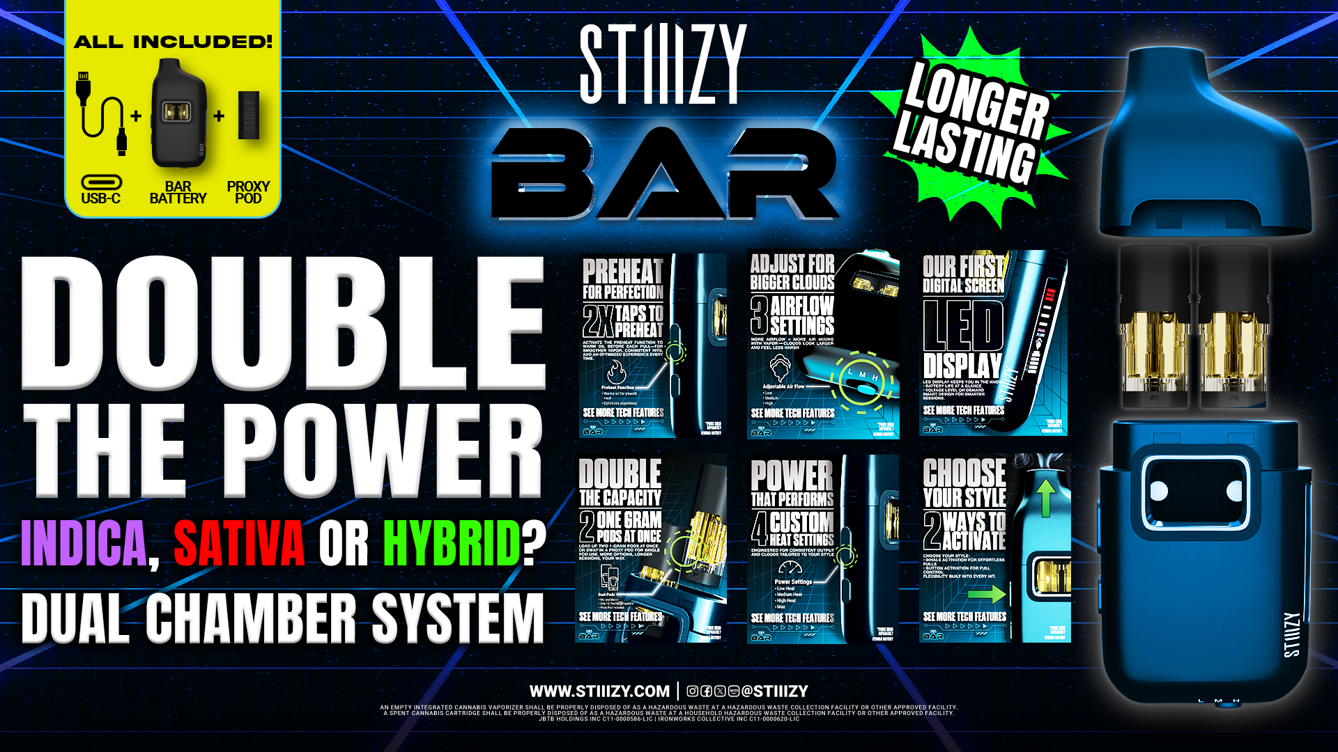 STIIIZY Bar Double the Power feature campaign