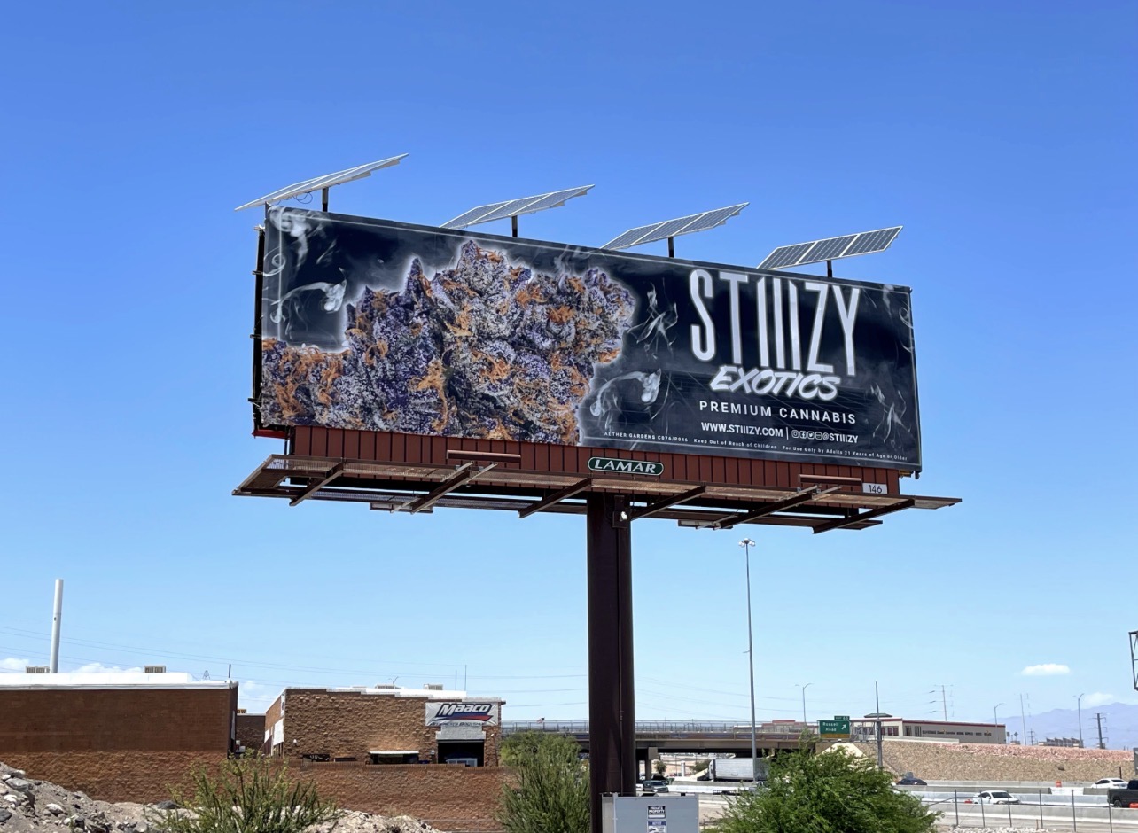 STIIIZY Exotics campaign on a roadside billboard