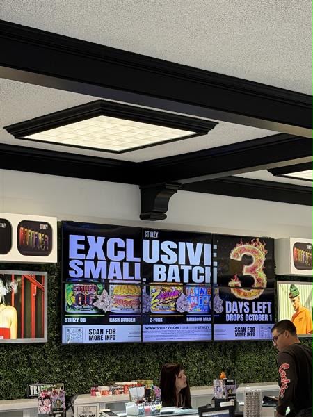 Exclusive Small Batch launch countdown and four strains on STIIIZY retail screens